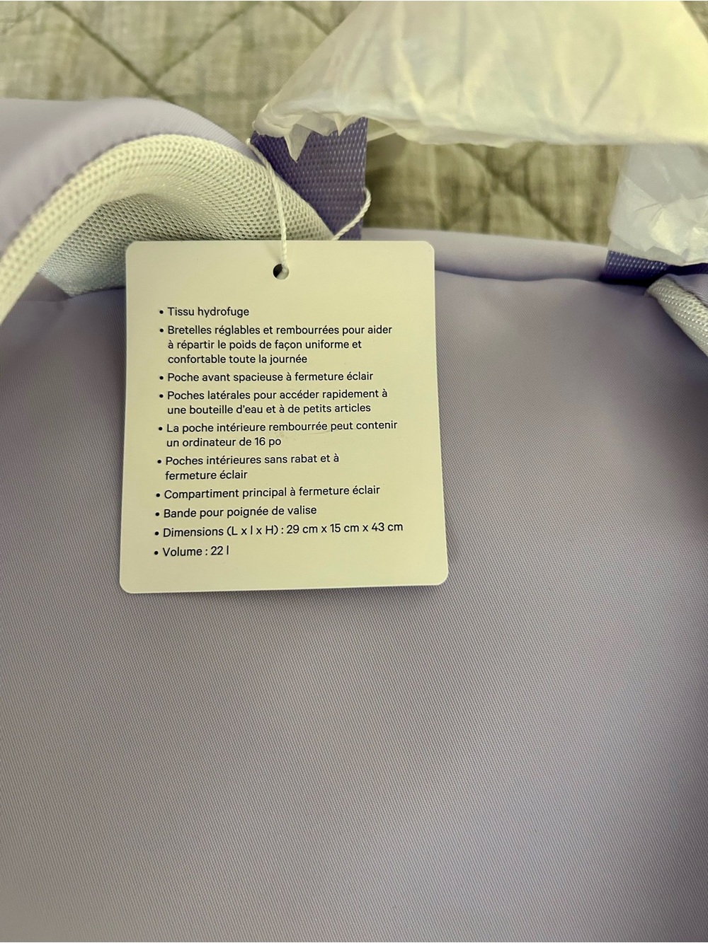 NWT lululemon Everywhere Backpack 22L Metal Hardware Lavender Frost Gold - Picture 8 of 14